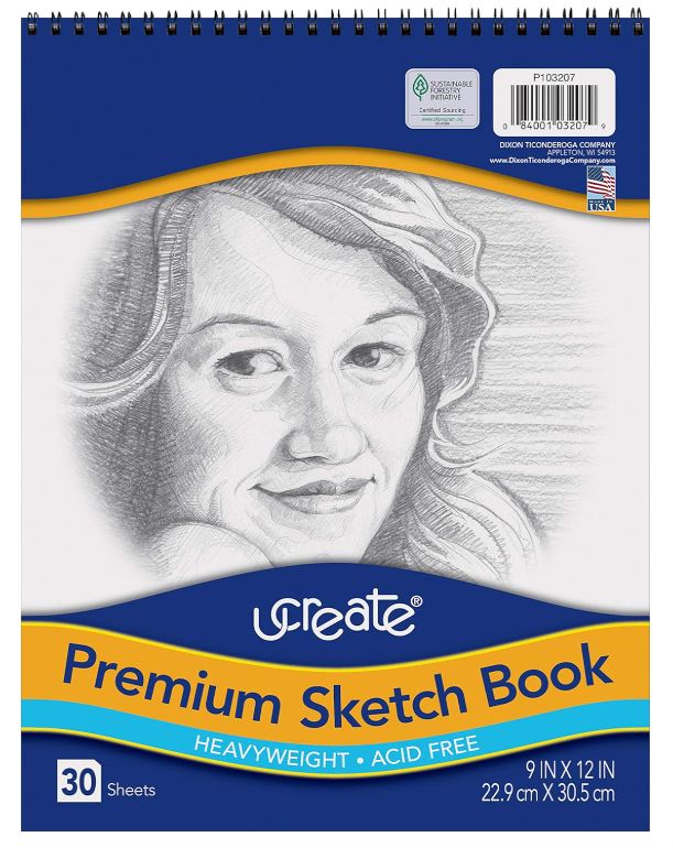 Ucreate Premium Sketch Book Heavyweight 9" x 12" 30 Sheets