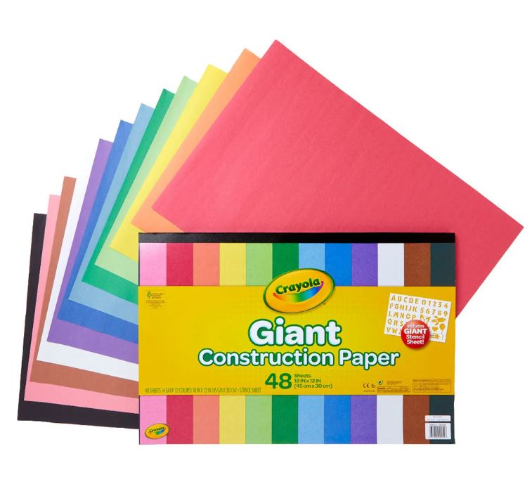 Crayola Giant Construction Paper with Stencils 48 Sheet