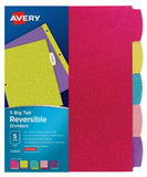 Big Tab Reversible Fashion Dividers 5-Tab Set Assorted Colors Pkg. 5