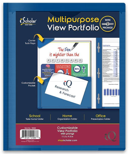 iQ Twin Pocket View Poly Portfolio With Prongs