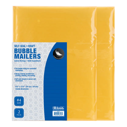 9.5" X 13.5" (#4) Self-Seal Bubble Mailers (2/Pack) - JA Riollano