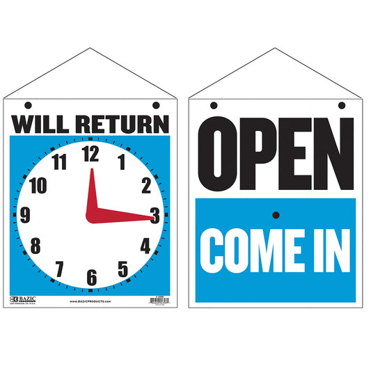SIGN WILL RETURN 7.5" X 9"