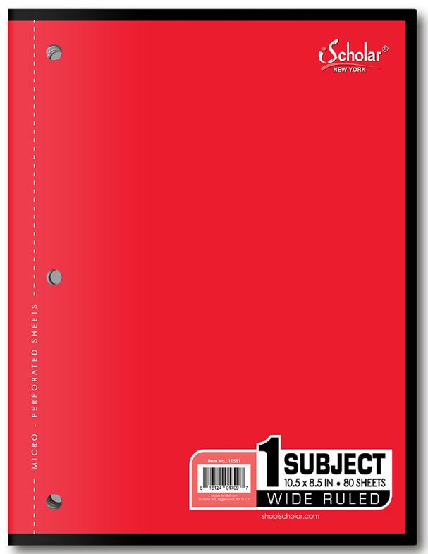 Coil-Less Notebook Wide Ruled 160 PG