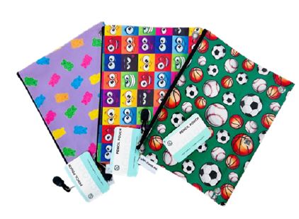 PRIMARY PRINTS PENCIL POUCH ASST