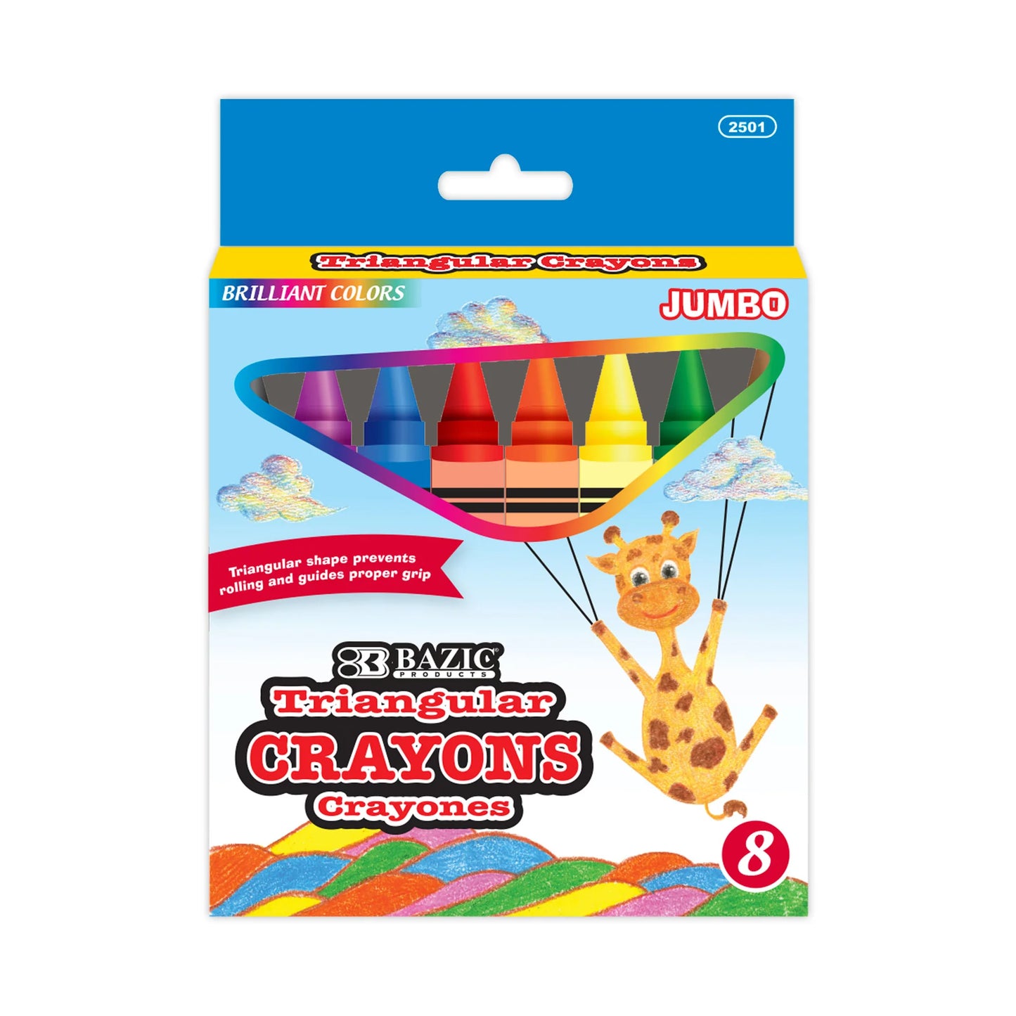 PREMIUM JUMBO TRIANGLE CRAYONS PQ.8