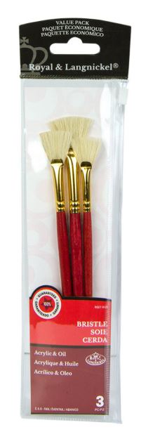 Bristle Fan Brush Set Pkg. 3