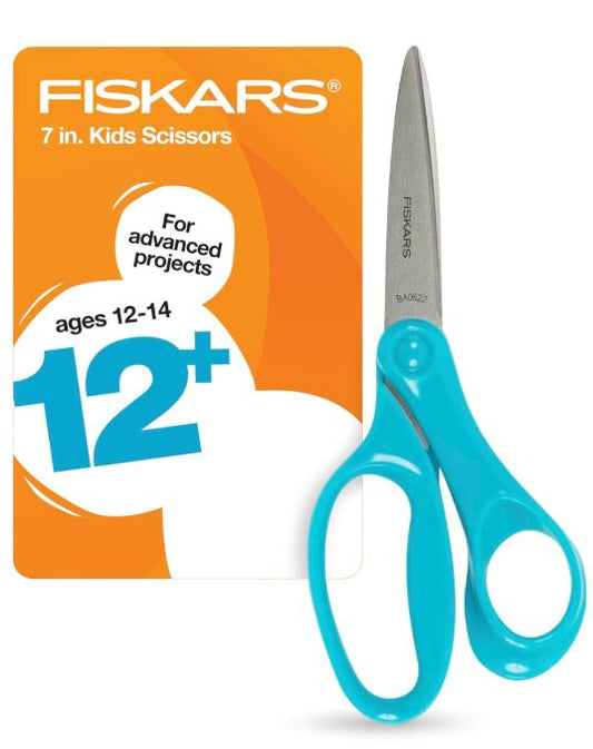Student Scissors 7" for Kids Ages 12-14 Turquoise