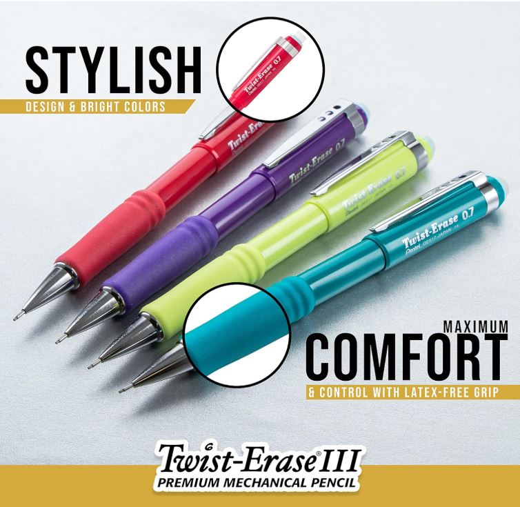 Twist-Erase III Mechanical Pencil 0.7 mm Fashion Colors