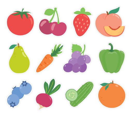 Fruits and Veggies Cutouts 36 PCS