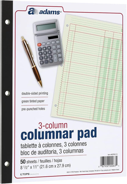 Columnar Analysis Pad, 3 Column, 8 1/2 X 11