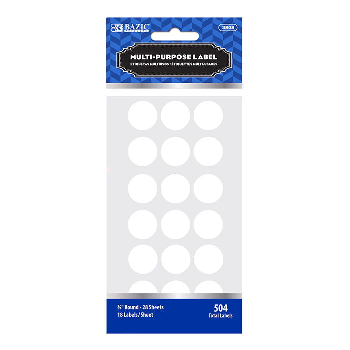WHITE LABEL 3/4" ROUND 504 PACK