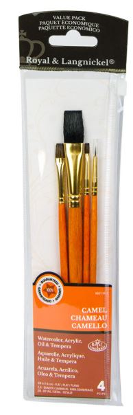 Camel Hair Variety Brush Set Pkg. 4