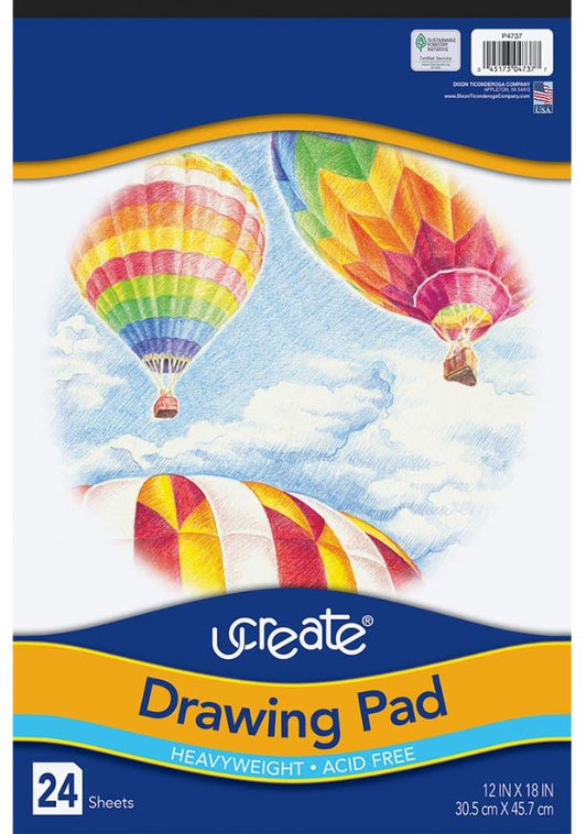 Drawing PAper Pad Heavyweight 12" x 18" 24 Sheet