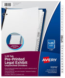 Premium Collated Binder Dividers 1-25 Tab Pkg. 25