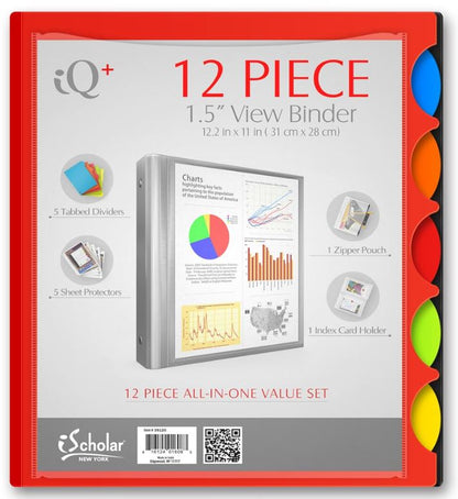 iQ+ 12 Piece 1.5" Heavyweight Poly View Binder