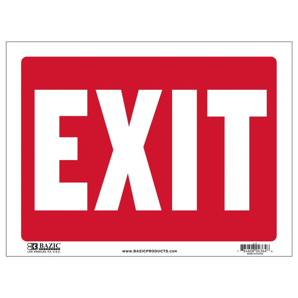 EXIT SIGN 12" X 16"