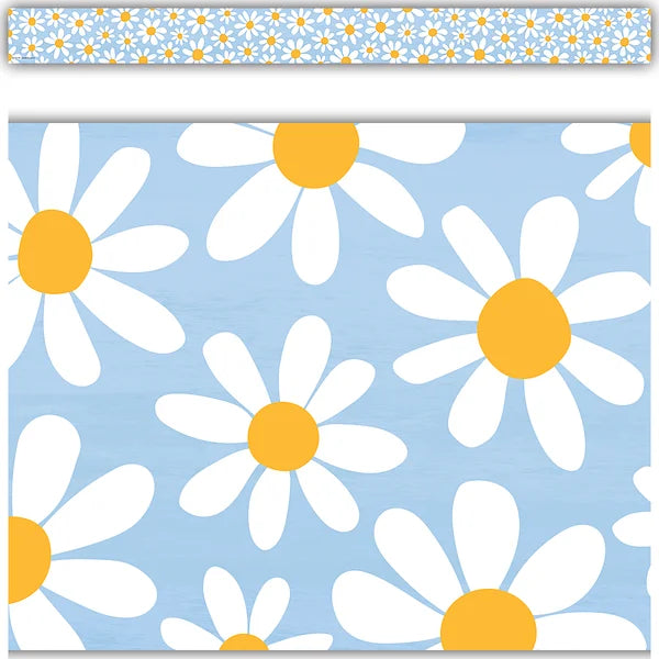 DAISIES STRAIGHT BORDER TRIM