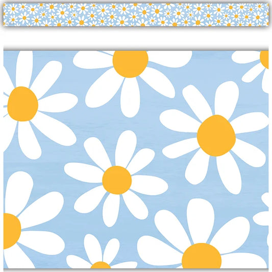 DAISIES STRAIGHT BORDER TRIM