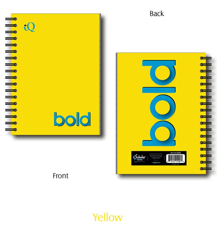 iQ BOLD Fat Book College Ruled 5.5" x 4" 200 Sheets