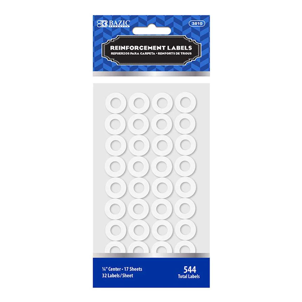 WHITE ROUND REINFORCEMENT LABEL PQ.544