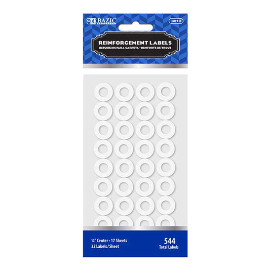 WHITE ROUND REINFORCEMENT LABEL PQ.544