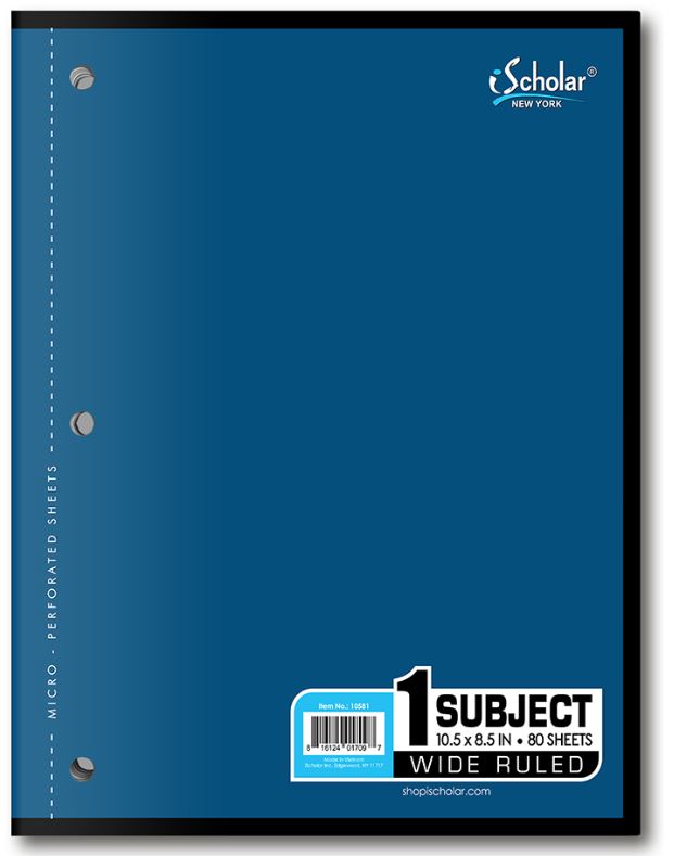 Coil-Less Notebook Wide Ruled 160 PG