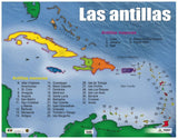 Cartel Mapa De Las Antillas