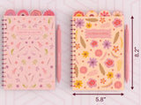 POLY TAB JOURNAL FLOWER POWER, GLOW & GRO SPIRAL JOURNAL SHEETS:80G/128SHEETS