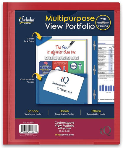 iQ Twin Pocket View Poly Portfolio With Prongs