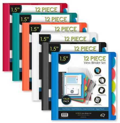 iQ+ 12 Piece 1.5" Heavyweight Poly View Binder