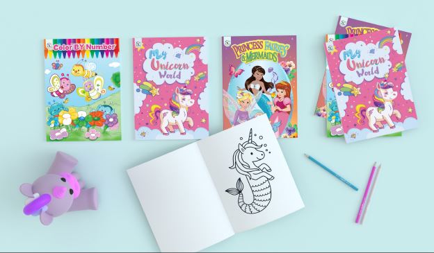 GIRLS ASST COLORING BK 64PG 7.75