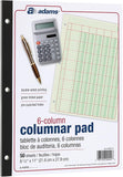 Columnar Analysis Pad, 6 Column Ledger, 8.5" x 11", 100 Pages (Copy)