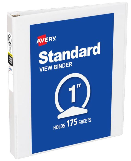 View Binder 1" Round Ring White
