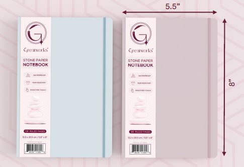 STONE PAPER JOURNAL 108 SHEETS ASST 108SHEETS, BLACK LINED A