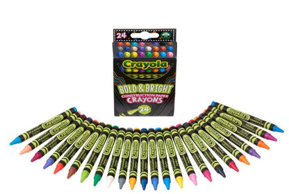 Crayola Bold & Bright Construction Paper Crayons Pkg. 24