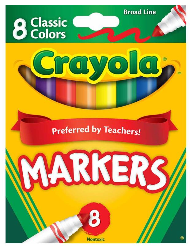 Crayola Broad Line Markers Classic Colors Pkg. 8