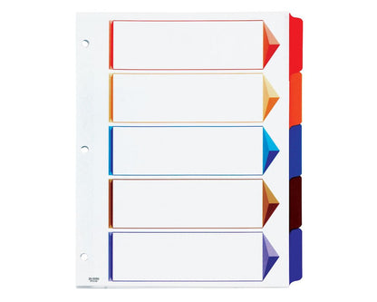 Omni-Dex Index Divider 5 Tab Assorted Colors