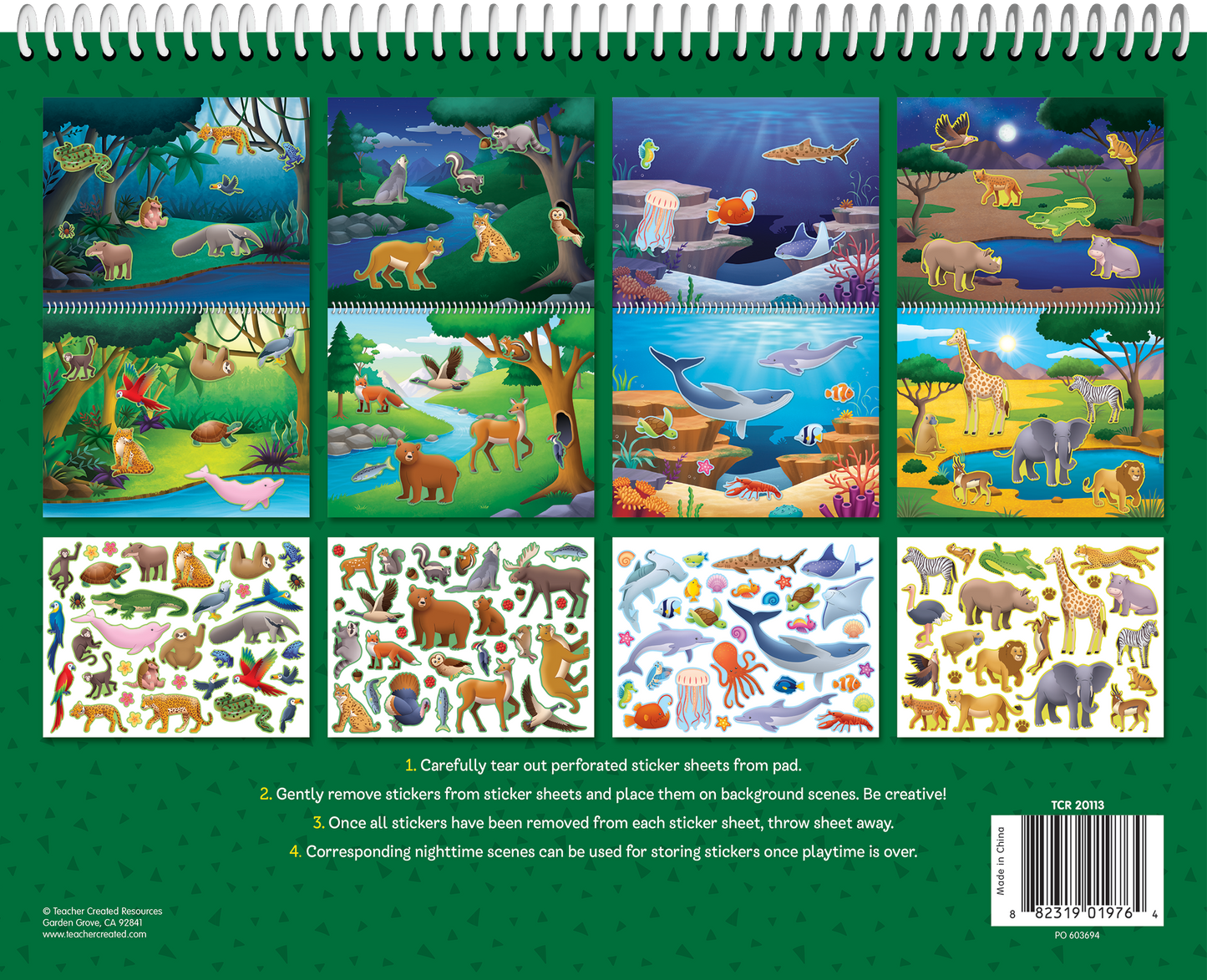 Animal Habitats Reusable Sticker Pad