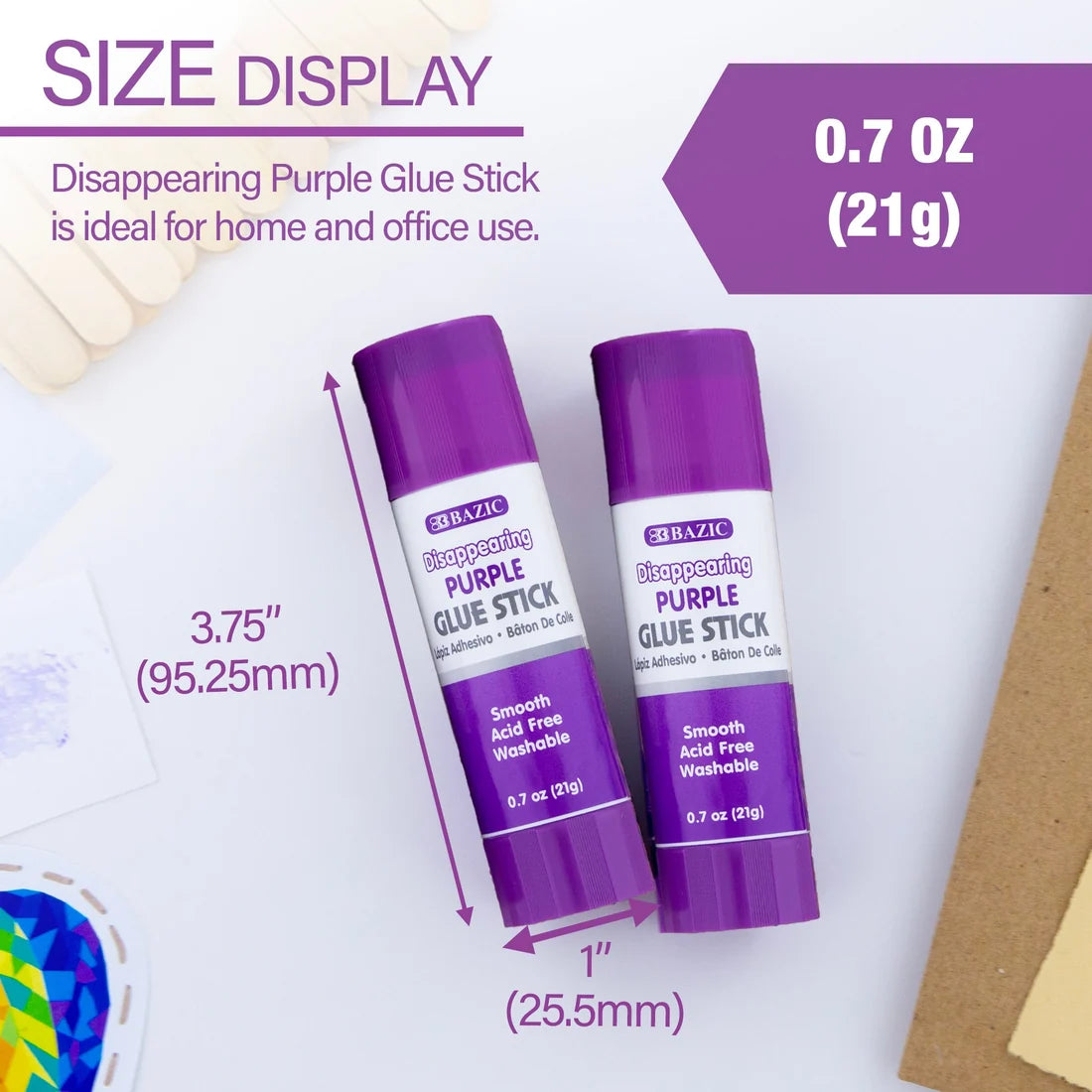 Large Washable Purple Glue Stick 21G/.7OZ PQT.2