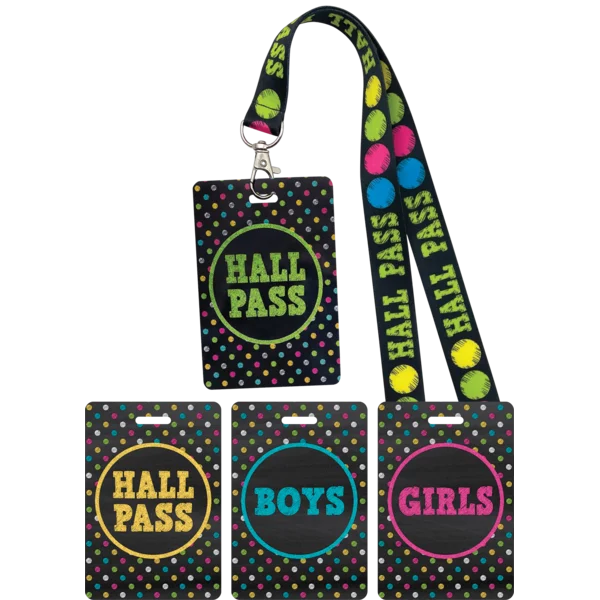 CHALKBOARD BRIGHTS HALL PASS LANYARDS