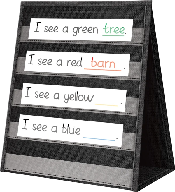 BLACK DESKTOP POCKET CHART