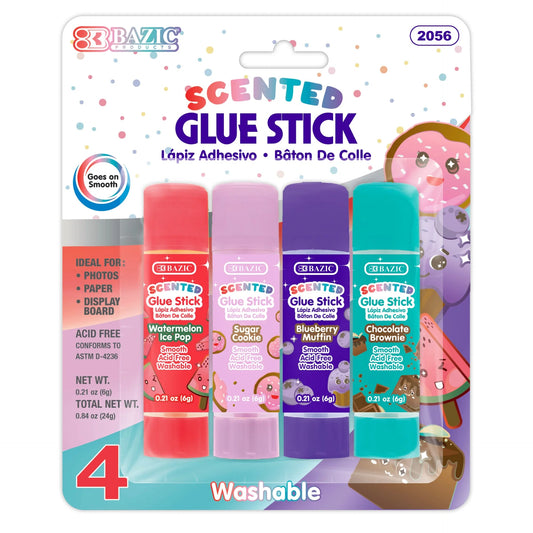 0.21 OZ (6G) 4 WASHABLE SCENTED GLUE STICK