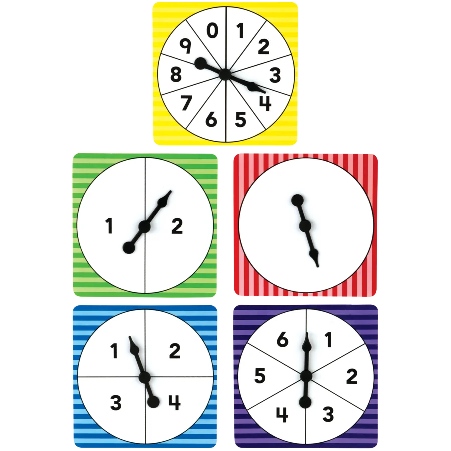 NUMBER SPINNERS SET 5PCS 4.5X4.5''