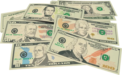 PLAY MONEY: ASSORTED BILLS 110 BILLS