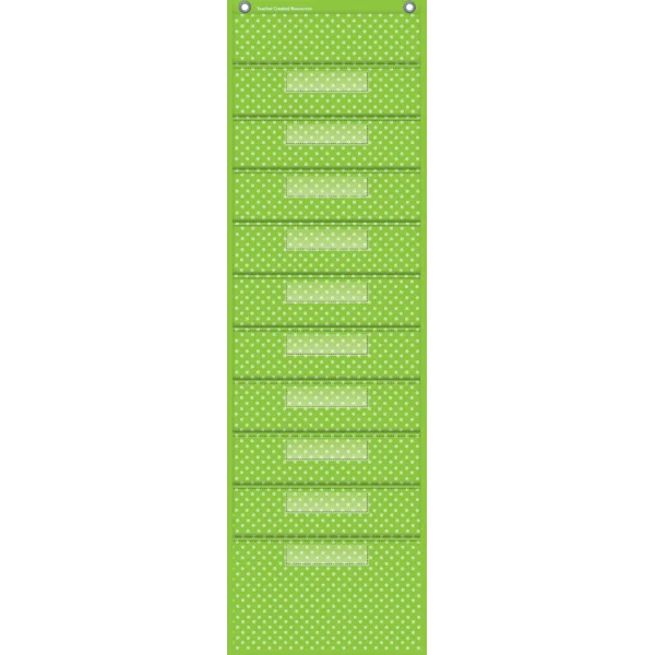 LIME POLKA DOT 10 POCKET FILE STORAGE