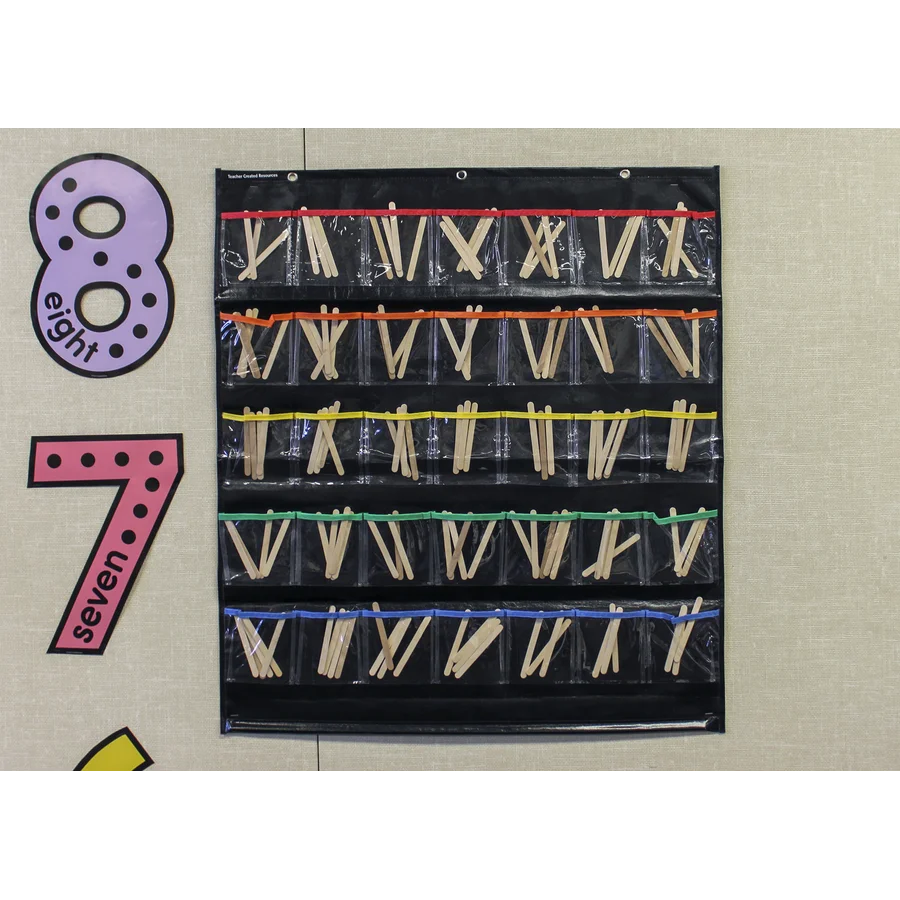 Black Storage Pocket Chart 35 Clear Pockets – imagen 3 - JA Riollano