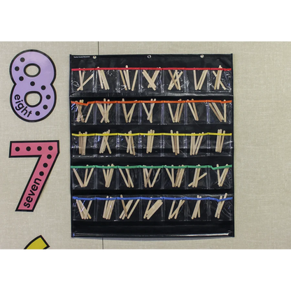 Black Storage Pocket Chart 35 Clear Pockets – imagen 3 - JA Riollano