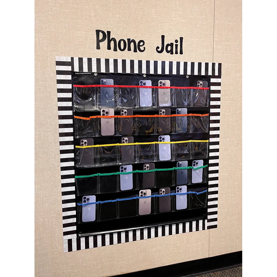 Black Storage Pocket Chart 35 Clear Pockets – imagen 4 - JA Riollano