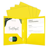 BAZIC Yellow Color 2-Pockets Poly Portfolio w/3 Prongs