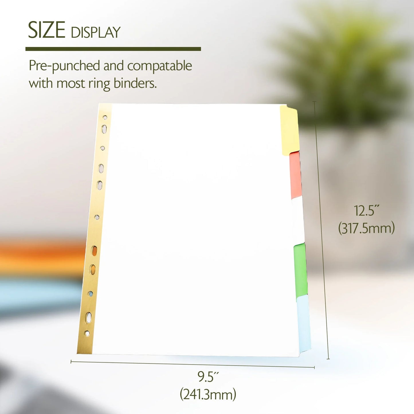 BAZIC White Paper Dividers w/ 5-Writable Color Tabs
